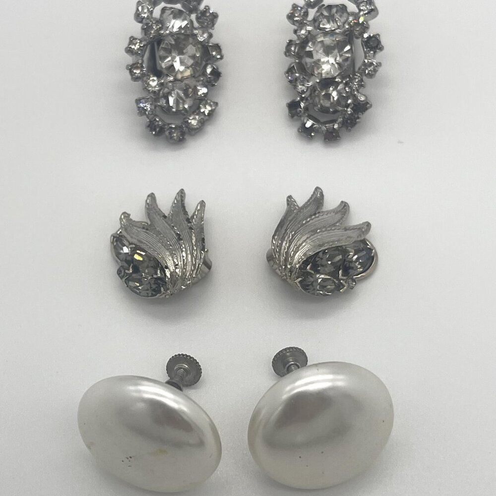 Three pairs of Vintage Clip-on Earrings